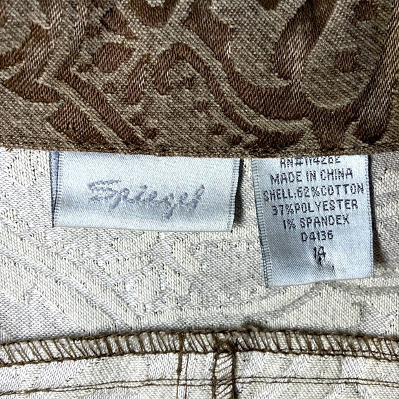 Spiegel Embossed Lightweight Women’s Button Down Unlined Jacket Pockets Sz 14 - Picture 8 of 15